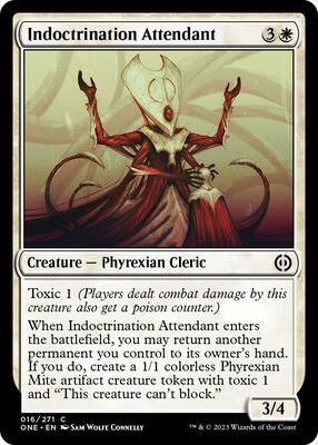 Indoctrination Attendant card from Phyrexia: All Will Be One