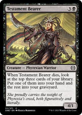 Testament Bearer card from Phyrexia: All Will Be One