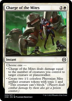 Charge of the Mites card from Phyrexia: All Will Be One