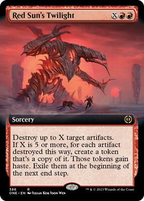 Red Sun's Twilight (Extended Art) card from Phyrexia: All Will Be One
