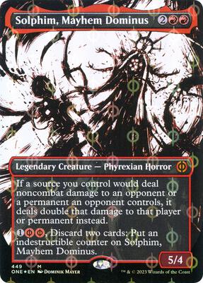 Solphim, Mayhem Dominus (Showcase) (Step-and-Compleat Foil) card from Phyrexia: All Will Be One