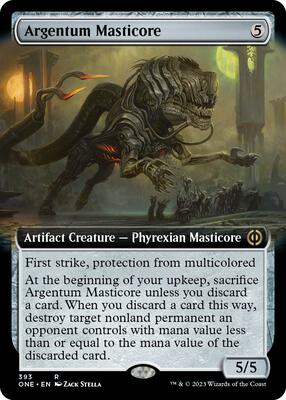 Argentum Masticore (Extended Art) card from Phyrexia: All Will Be One