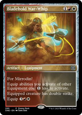 Bladehold War-Whip card from Promo Pack: Phyrexia: All Will Be One