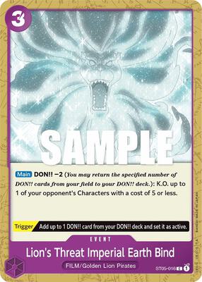 Lion's Threat Imperial Earth Bind card from Starter Deck 5: Film Edition