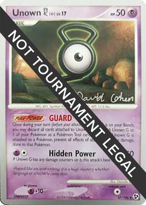 Unown [G] - 2009 (David Cohen) card from World Championship Decks
