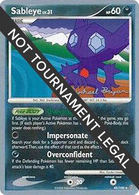 Sableye - 2010 (Mychael Bryan) card from World Championship Decks