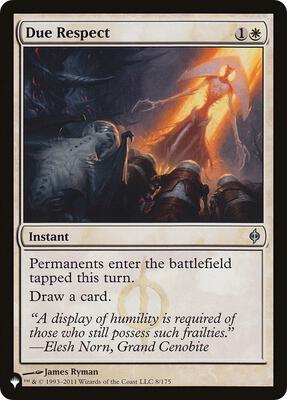 Due Respect card from The List Reprints