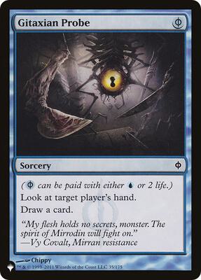 Gitaxian Probe card from The List Reprints