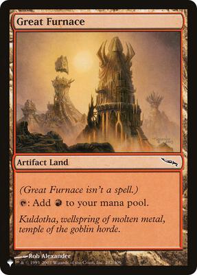 Great Furnace (MRD) card from The List Reprints