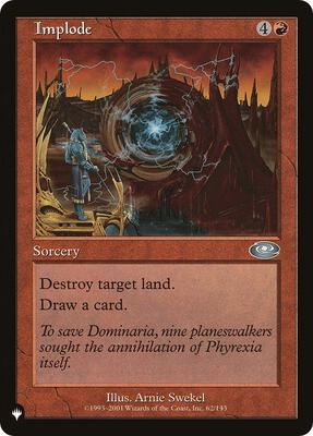 Implode card from The List Reprints