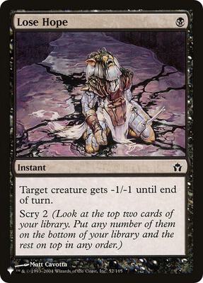 Lose Hope card from The List Reprints