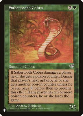 Sabertooth Cobra card from The List Reprints
