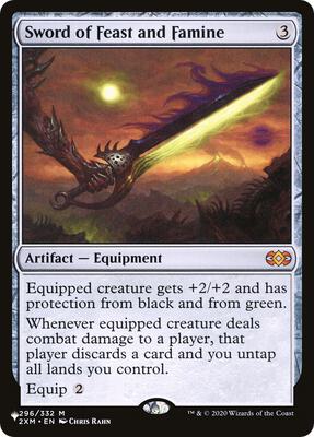 Sword of Feast and Famine card from The List Reprints