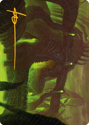The Dross Pits Art Card (Gold-Stamped Signature) card from Art Series: Phyrexia: All Will Be One