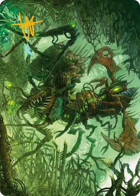 Skyscythe Engulfer Art Card (Gold-Stamped Signature) card from Art Series: Phyrexia: All Will Be One