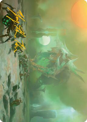 Green Sun's Twilight Art Card (Gold-Stamped Signature) card from Art Series: Phyrexia: All Will Be One
