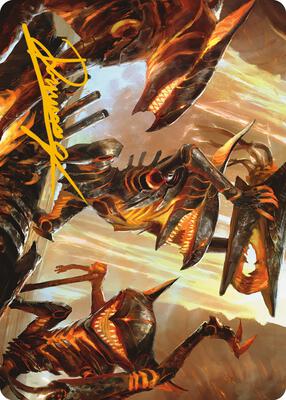 Gleeful Demolition Art Card (Gold-Stamped Signature) card from Art Series: Phyrexia: All Will Be One