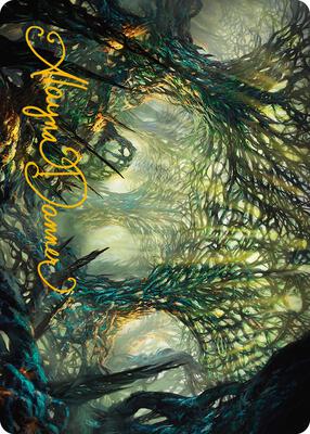 The Hunter Maze Art Card (Gold-Stamped Signature) card from Art Series: Phyrexia: All Will Be One