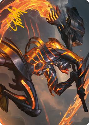Forgehammer Centurion Art Card (Gold-Stamped Signature) card from Art Series: Phyrexia: All Will Be One