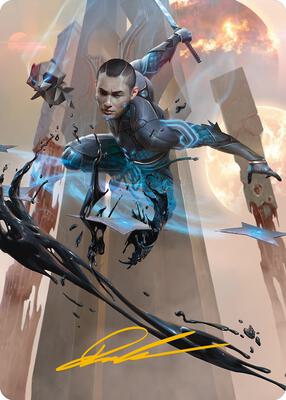 Kaito, Dancing Shadow Art Card (48/81) (Gold-Stamped Signature) card from Art Series: Phyrexia: All Will Be One