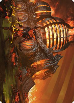 Urabrask's Forge Art Card (Gold-Stamped Signature) card from Art Series: Phyrexia: All Will Be One