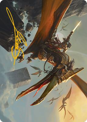 Skyhunter Strike Force Art Card (Gold-Stamped Signature) card from Art Series: Phyrexia: All Will Be One