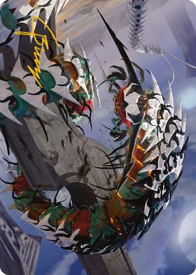 Atraxa's Skitterfang Art Card (Gold-Stamped Signature) card from Art Series: Phyrexia: All Will Be One