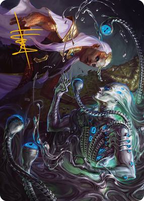 Mirage Mockery Art Card (Gold-Stamped Signature) card from Art Series: Phyrexia: All Will Be One