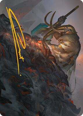 Against All Odds Art Card (Gold-Stamped Signature) card from Art Series: Phyrexia: All Will Be One