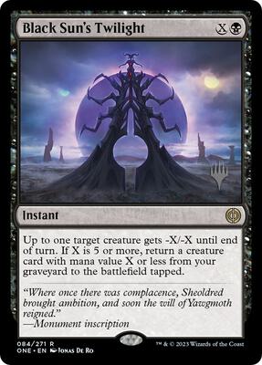 Black Sun's Twilight card from Promo Pack: Phyrexia: All Will Be One
