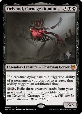 Drivnod, Carnage Dominus card from Promo Pack: Phyrexia: All Will Be One