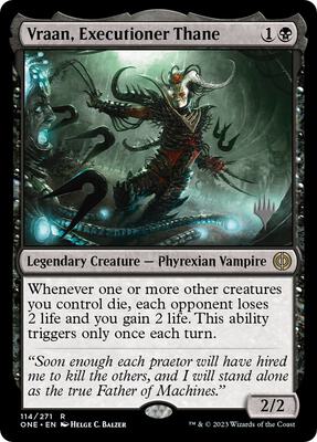 Vraan, Executioner Thane card from Promo Pack: Phyrexia: All Will Be One