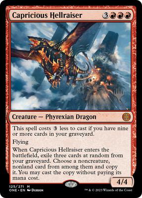 Capricious Hellraiser card from Promo Pack: Phyrexia: All Will Be One
