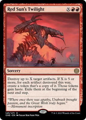 Red Sun's Twilight card from Promo Pack: Phyrexia: All Will Be One