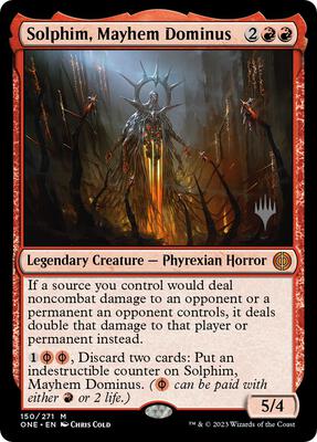 Solphim, Mayhem Dominus card from Promo Pack: Phyrexia: All Will Be One