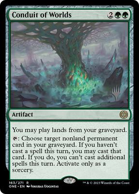 Conduit of Worlds card from Promo Pack: Phyrexia: All Will Be One
