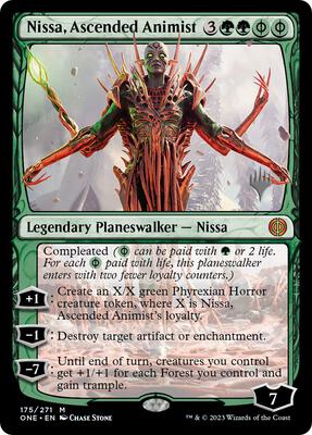 Nissa, Ascended Animist card from Promo Pack: Phyrexia: All Will Be One