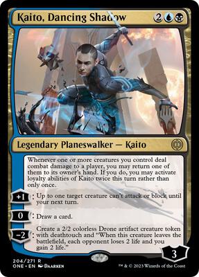 Kaito, Dancing Shadow card from Promo Pack: Phyrexia: All Will Be One