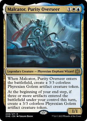 Malcator, Purity Overseer card from Promo Pack: Phyrexia: All Will Be One
