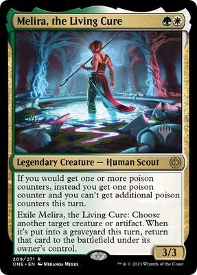 Melira, the Living Cure card from Promo Pack: Phyrexia: All Will Be One