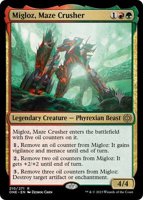 Migloz, Maze Crusher card from Promo Pack: Phyrexia: All Will Be One