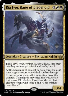 Ria Ivor, Bane of Bladehold card from Promo Pack: Phyrexia: All Will Be One