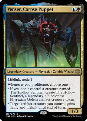 Venser, Corpse Puppet card from Promo Pack: Phyrexia: All Will Be One