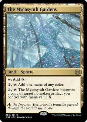 The Mycosynth Gardens card from Promo Pack: Phyrexia: All Will Be One