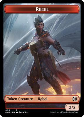 Rebel // Drone Double-Sided Token card from Phyrexia: All Will Be One