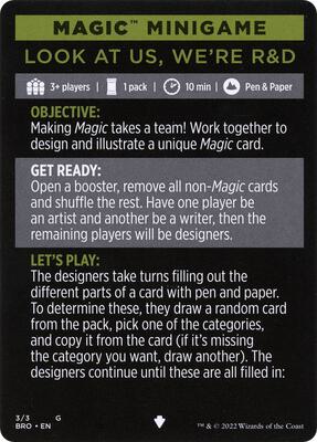 Magic Minigame: Look at Us, We're R&D card from The Brothers' War