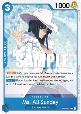 Ms. All Sunday (Promotion Pack 2023) card from One Piece Promotion Cards