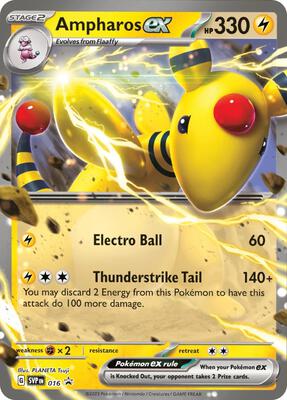 Ampharos ex - 016 card from SV: Scarlet & Violet Promo Cards