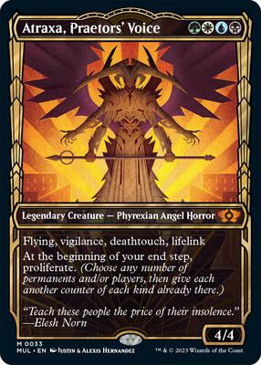 Atraxa, Praetors' Voice card from March of the Machine: Multiverse Legends