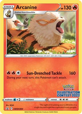 Arcanine (Illustration Contest 2022) card from SWSH: Sword & Shield Promo Cards